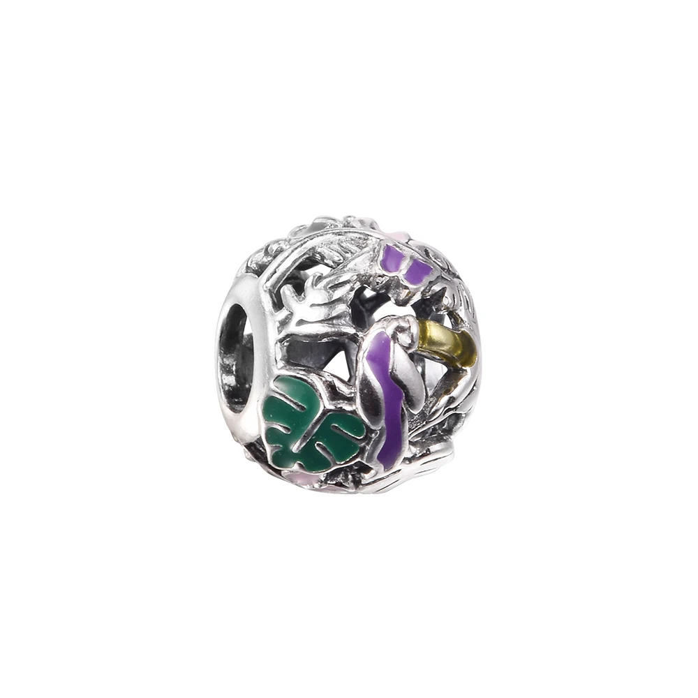 2022 Jungle Creatures & Leaves Charm Authentic 925 Silver Jewelry Fits Beads Bracelets Woman DIY Mothe Kids Jewelry Beads