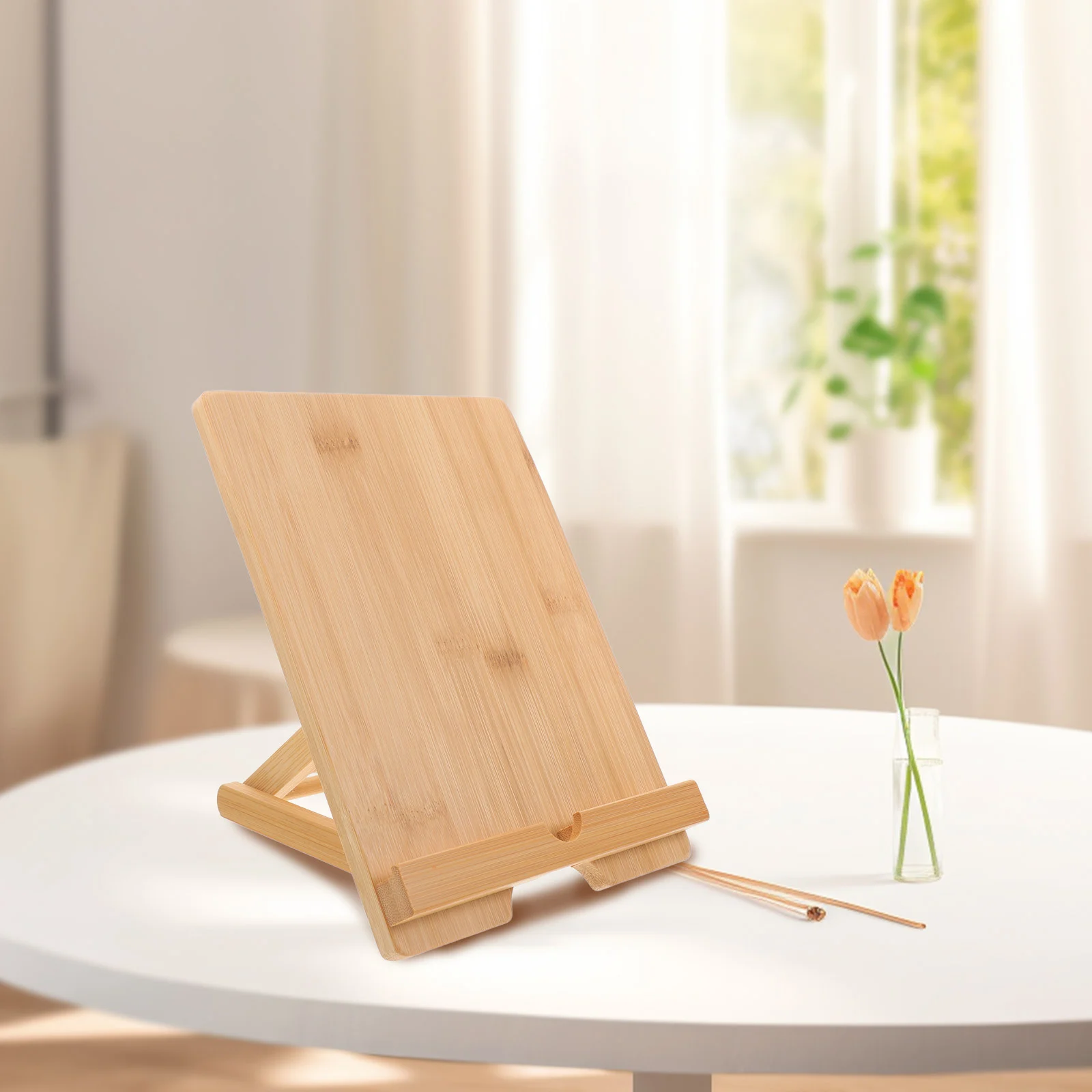 Zeichen Handy klappbare Display Stand platte Halter Zeichen Bambus Papier Menü halter für Tisch