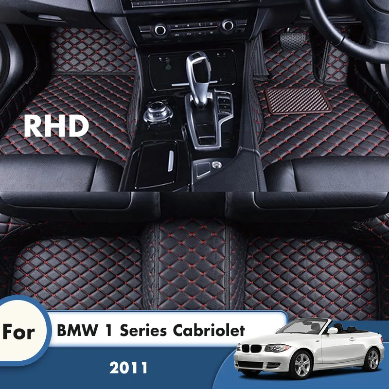 

RHD Car Floor Mats For BMW 1 Series Cabriolet 2011 Artificial Leather Carpets Custom Foot Pads Car Accessories Interior Cover