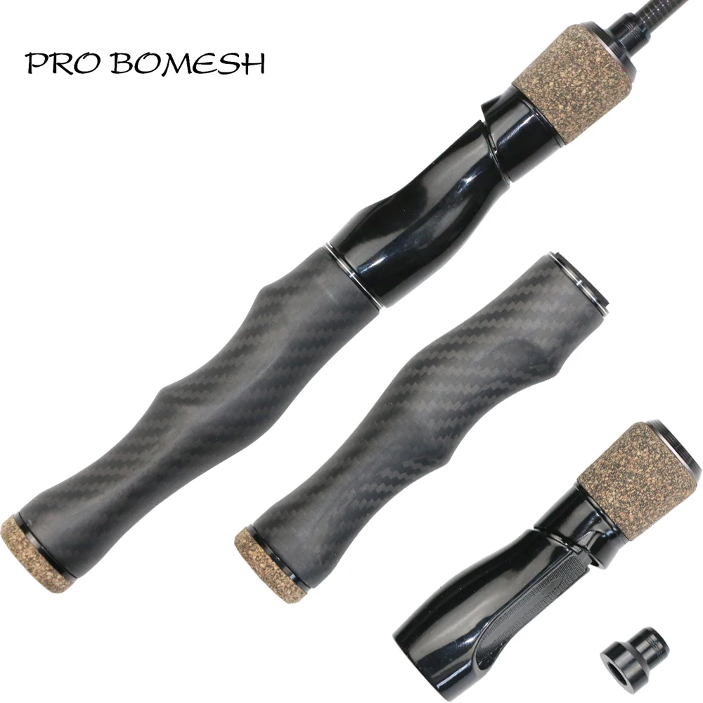 Pro Bomesh 1Set 63.2g Spinning Full Length Carbon Fiber Grip Handle Kit Trout Rod DIY Fishing Rod Building Component Accessory