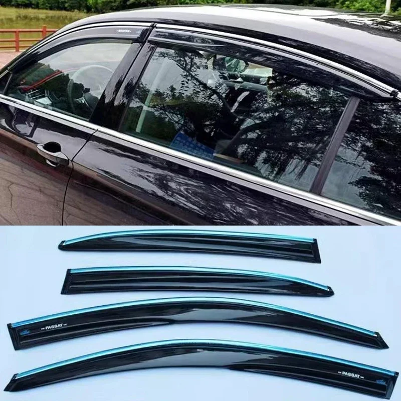 Mugen Style WIndow Visor For VW Passat B6 B7 B8  3D Awnings Shelters Vent Shades Sun Rain Deflector