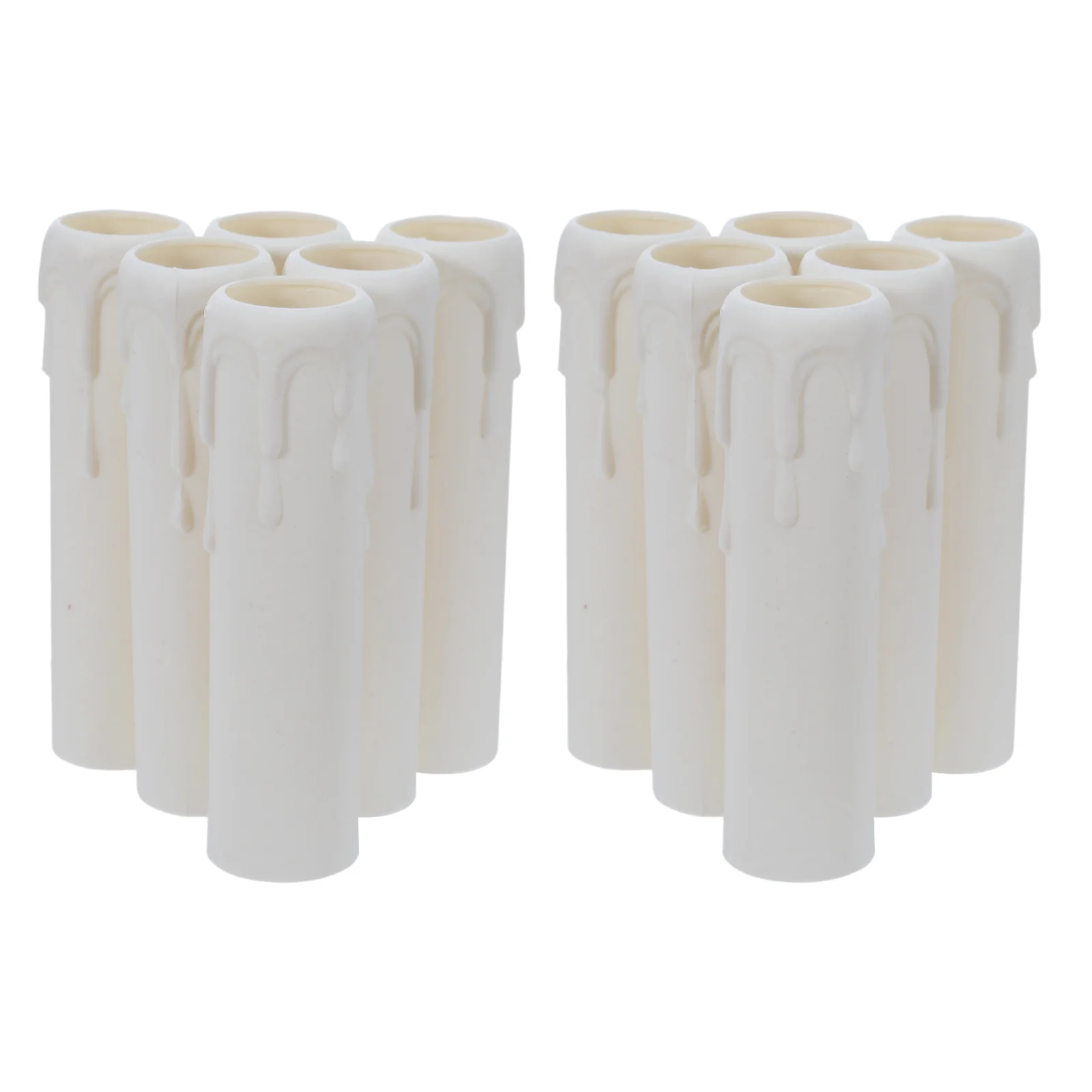 

12pcs Tear Drop Sleeves 3.93" Tall Pvc E14 Socket Covers Vintage Style Drip Protectors For Chandelier Hanging Lamp