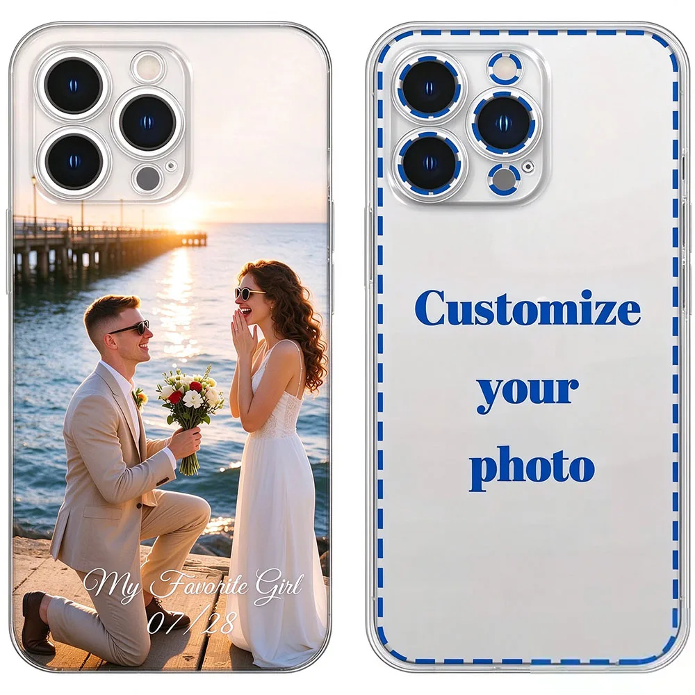 Custom Phone Case For iPhone 18Pro 18 17 16 15 14 13 12 11 Pro Max Plus Mini X XS SE XR 17e 16e Air DIY Photo Transparent Cover