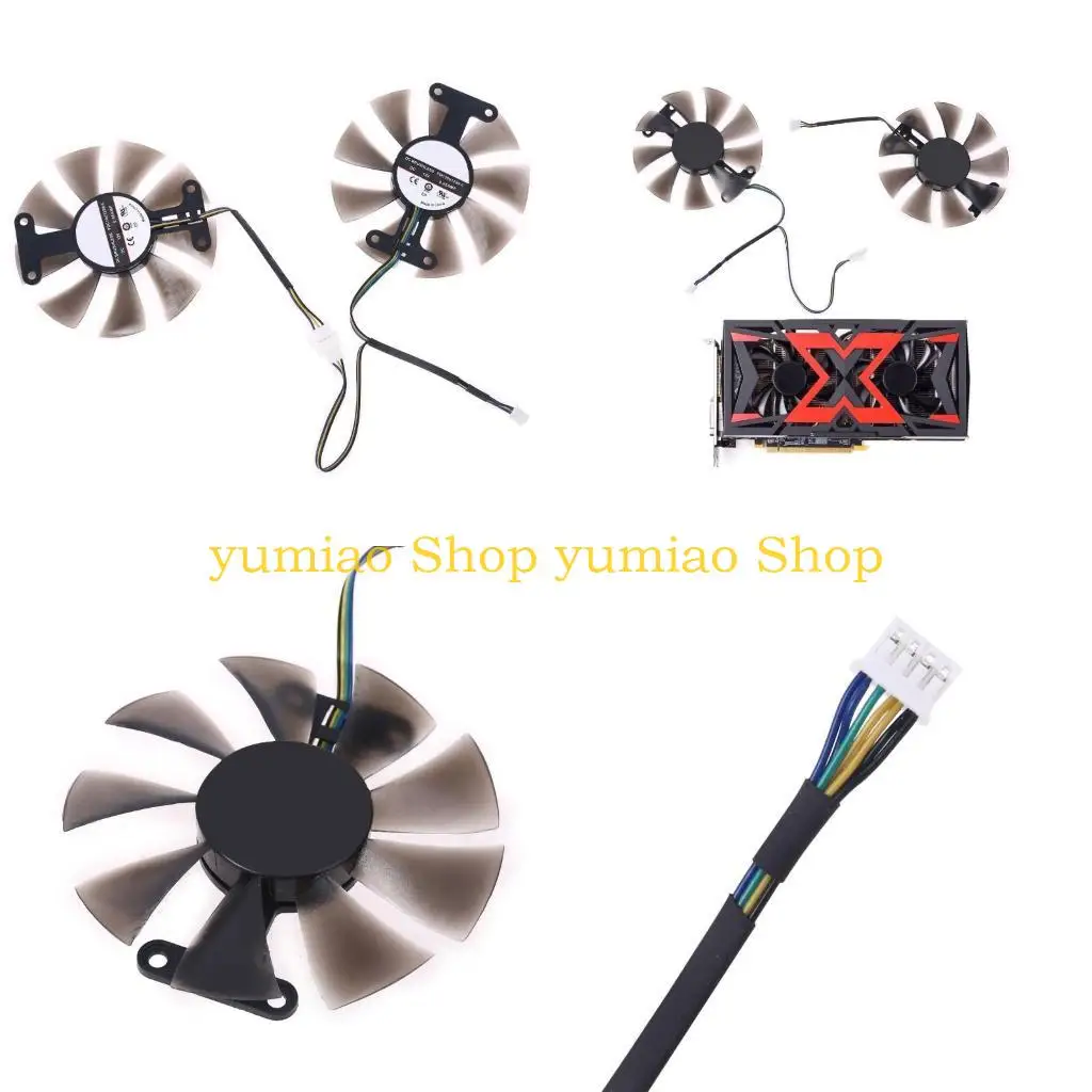 

587B 2x85 мм PLD10015B12H 0,55A RX580 RX590 для POWERCOLOR DATALAND Radeon RX 580 590 Вентилятор охлаждения видеокарты