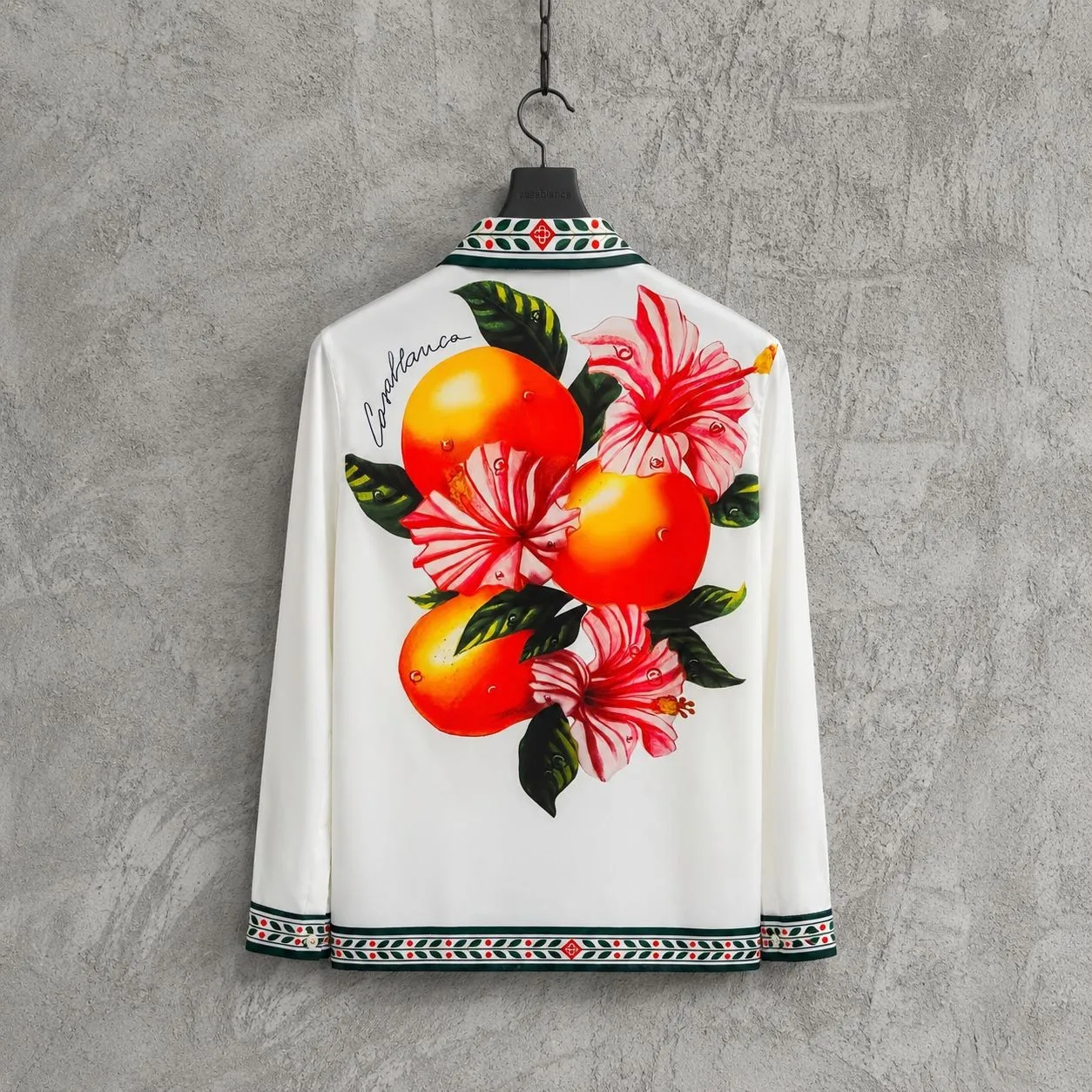 Orange Floral Silk Long Sleeve Shirt Unisex Casual Style Skiing Cool Feeling Polyester Fabric Printed Design Youth Summer Shirt