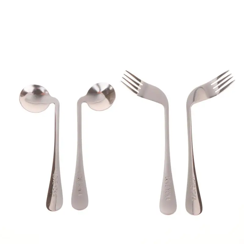 Utensil Curved Spoon Fork Self Feeding Reduce Wrist Pressure Reducer Wrist Pressure Utensil Angled For Elderly Patients