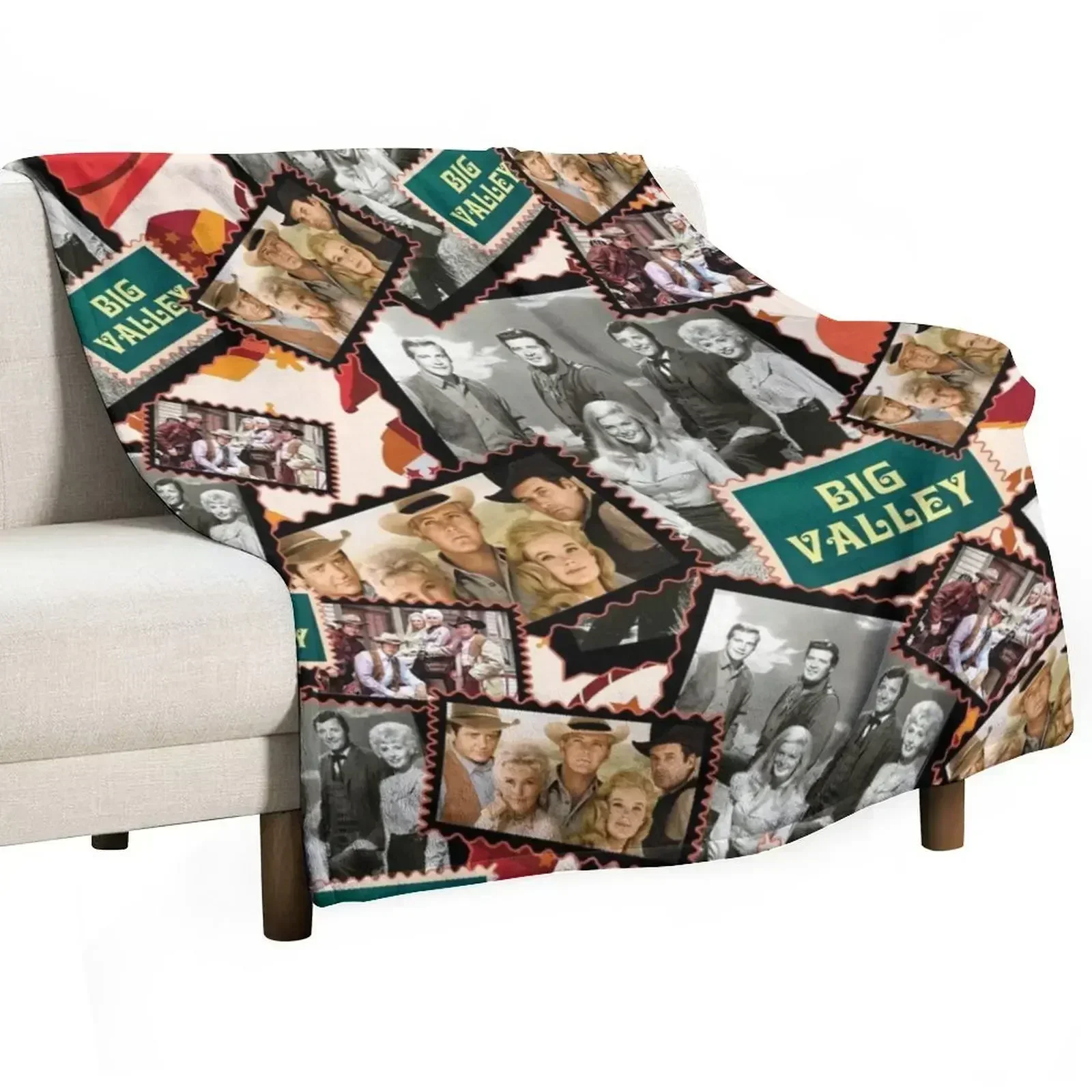 Big Valley, Barkley Ranch in the Wild West, 1960's Series Throw Blanket Picnic Designers Baby Retros Blankets