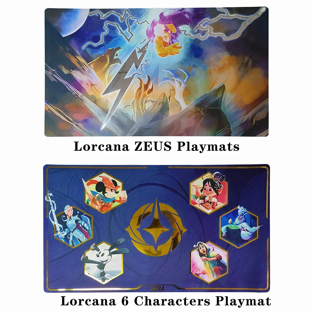 6 Characters Cinderella Mickey Ursula’s Playmat and Zeus Playmat High Resolution Anti Slip Back Lorcana Board Games TableTrading