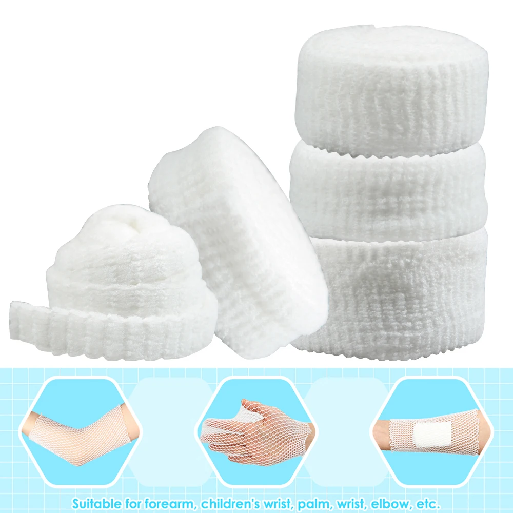 1 Roll Elastic Net Wound Dressing Net Tubular Bandage Mesh Tubing Tubular Gauze Fix Breathable Bandage Retainer for Adults Ankle