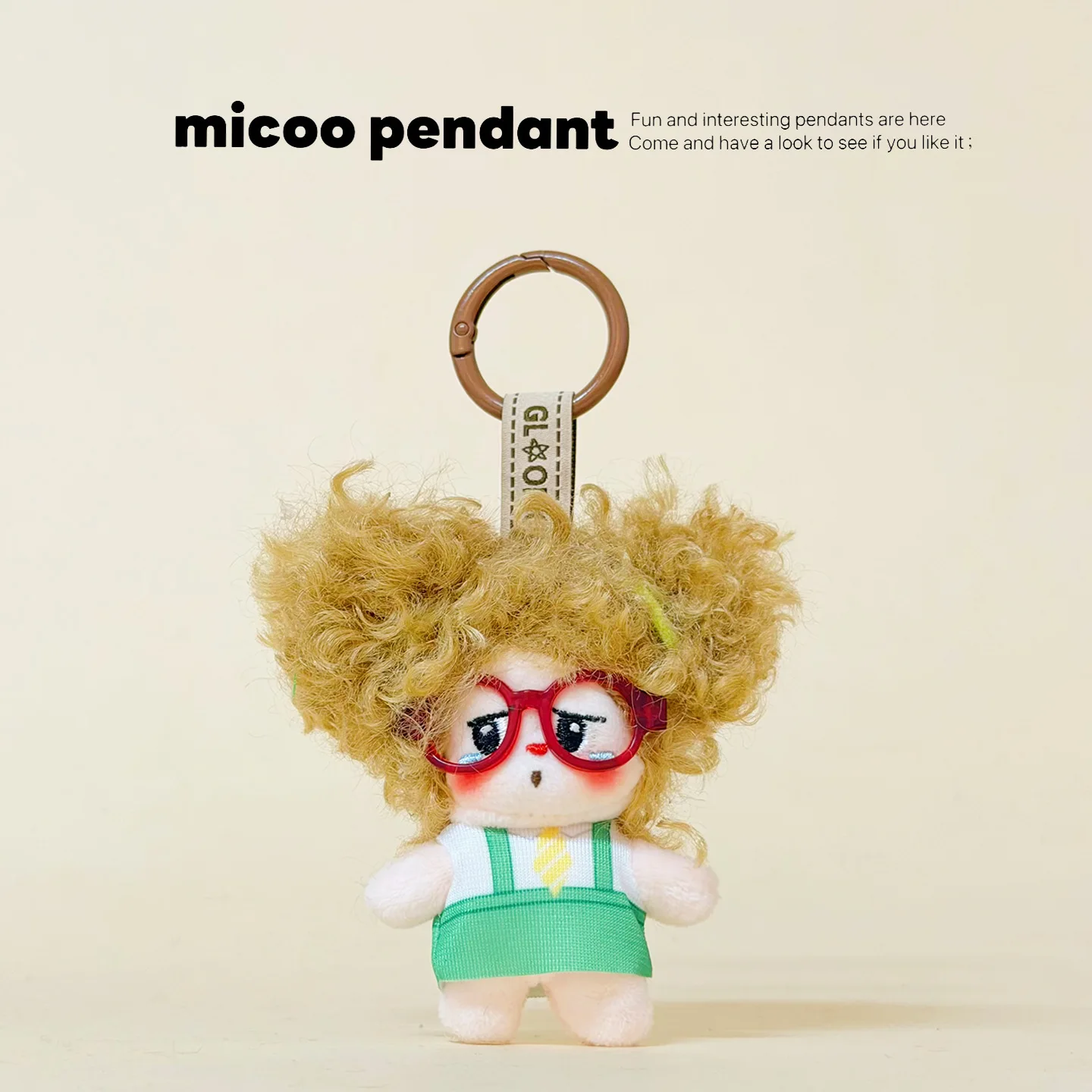 Cartoon Frizzy Hair Girl Plush Keychain Hairstyle Crying Glasses Baby Doll Pendant Keyring Lovely Kids Bag Charm Toys Gifts