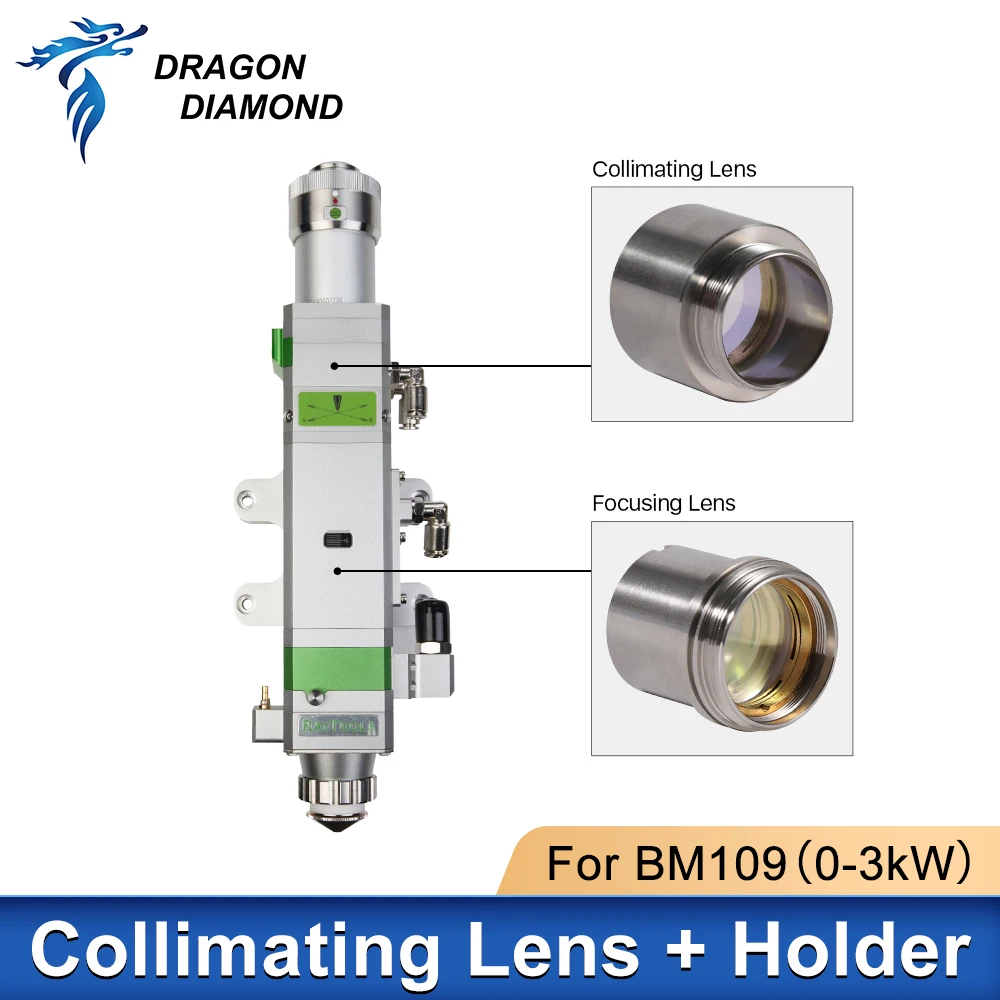 Lente di messa a fuoco per BM109 1.5KW Lente di collimazione e messa a fuoco D28 F100 F125mm con supporto per obiettivo per testa di taglio laser Raytools BM109