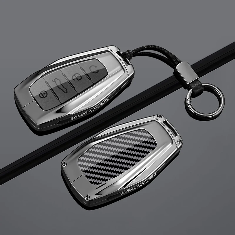 4-Tasten Metall + Silikon Autoschlüsselhülle für Renault Grand Koleos Geely Coolray X6 Emgrand 2025 2026 Zubehör