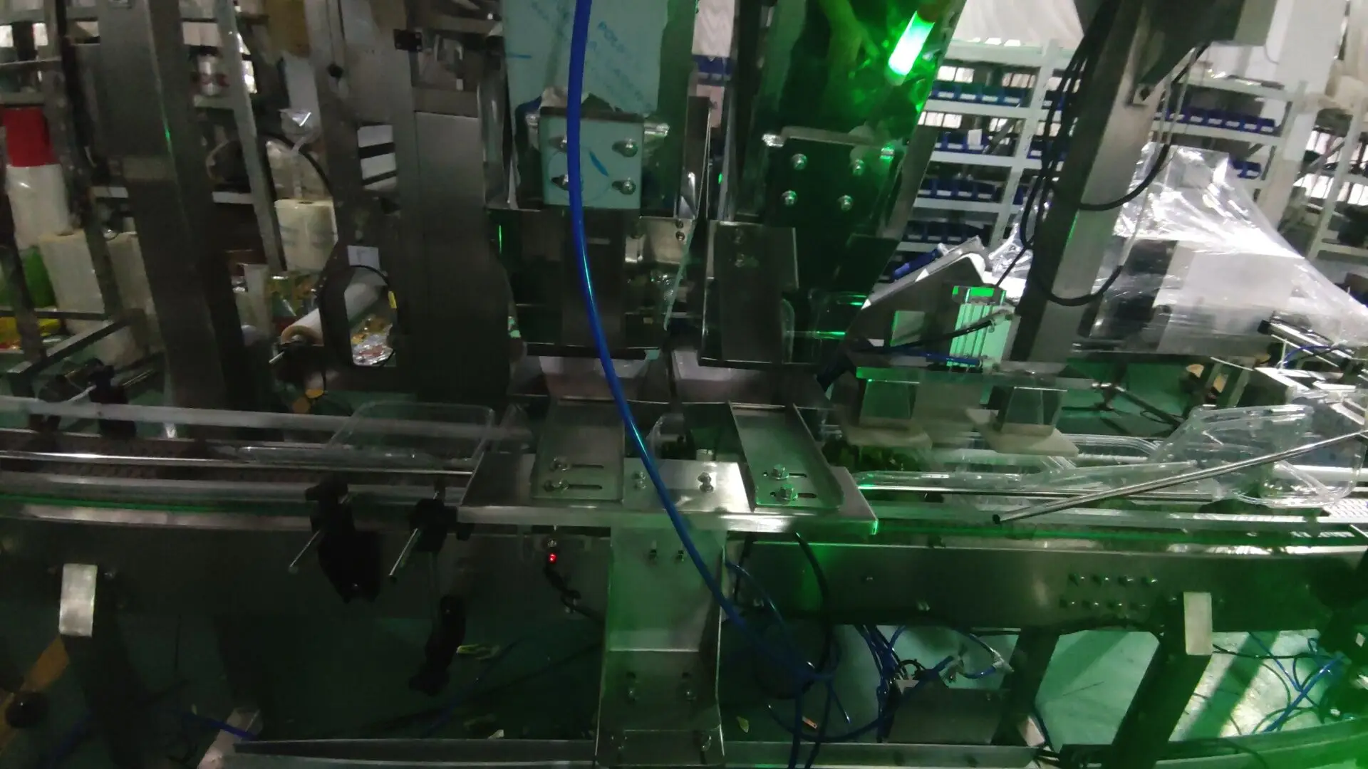 Fully automatic multihead weigher 500g lettuce tray packing machine