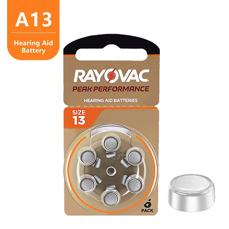 Rayovac Peak-Batería de Zinc Air CIC para audífonos BTE, amplificador de sonido, 60 piezas, A13, 13A, 13, P13, PR48, UK, 1,45 V