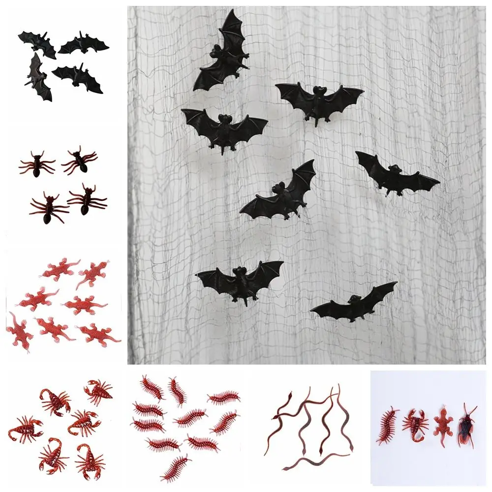 

10Pcs/set Centipede Simulation Fake Rubber Cockroach Scorpion Gecko Simulation Cockroach Model Fake Soft Material Funny Toy