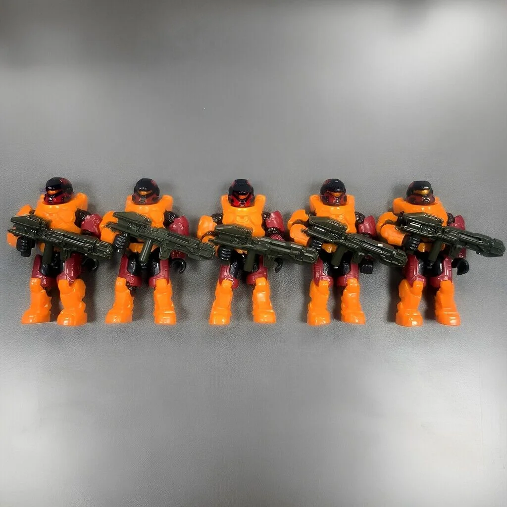 Mini figurine SPARTAN ANUBIS, infini orange, rouge, UNSC, MEGA CONiceaffiliated, HDP54, 5 pièces