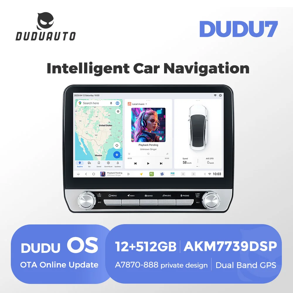 MEKEDE DUDU7 Android Car Video Radio DVD Player Multimedia Stereo 2Din WIFI for Universal Benz BMW Toyota 10.1inch with two Knob