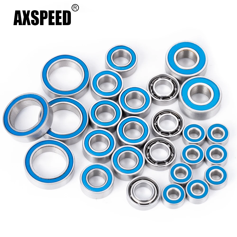 AXSPEED 26Pcs Wheel Hub Axle Blue Sealed Bearing Kit for Team Associated DR10 1/10 RC Car Parts Accessories