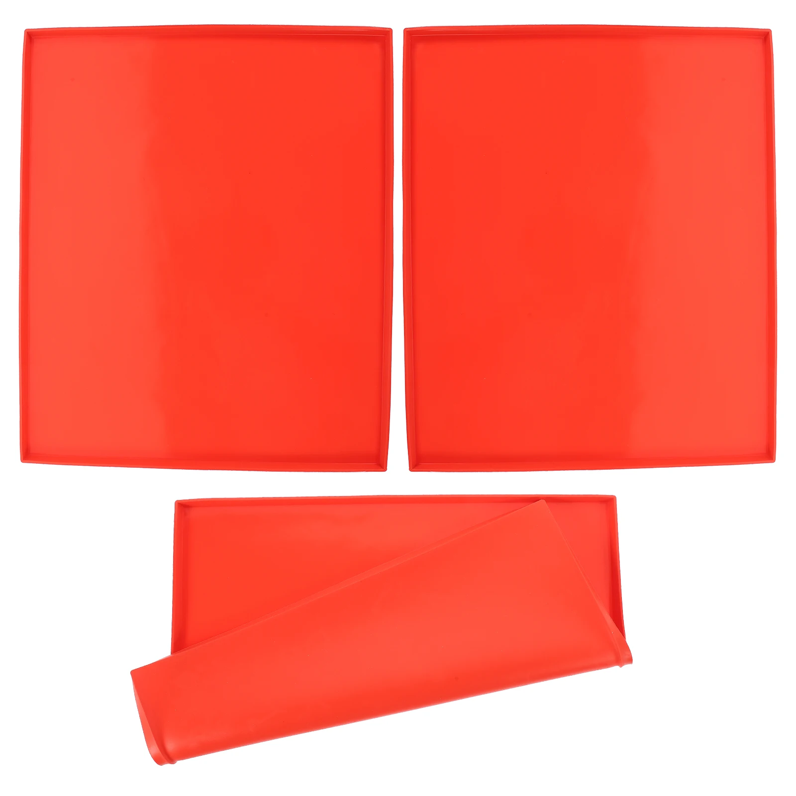 

3 Pcs Silicone Pad Dehydrator Mats Household Red Food Dryer Supplies Non Stick Tray Liner Square Trays Teaching Aids Lab Drying