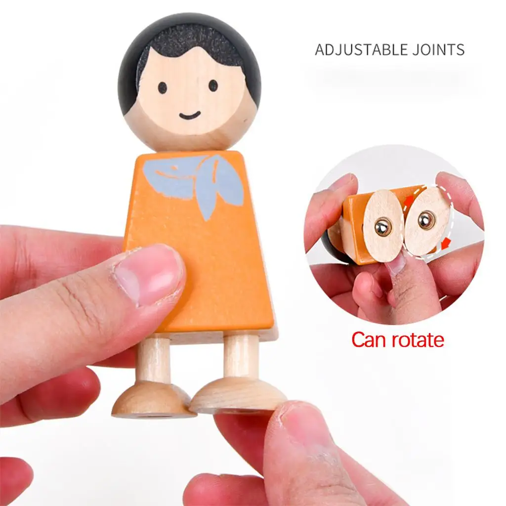 5x Wooden Building Blocks Set Cognition Family Toys Educational Toys Puzzle Blocks for Boys and Girls