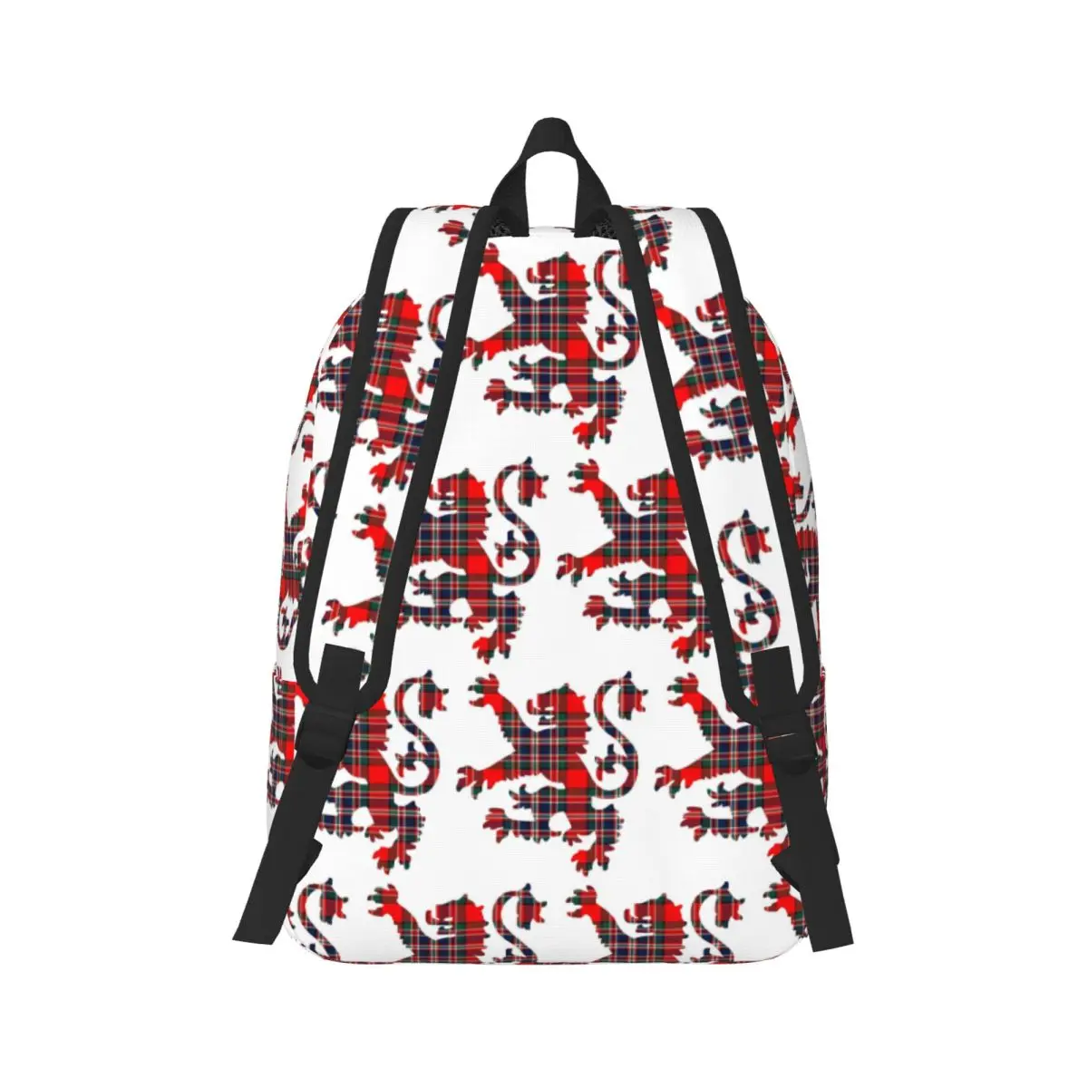 MacFarlane Red Modern Tartan Backpack Daypack Large Capacity Children BookBag School Bag Shoulder Bags for Men Women