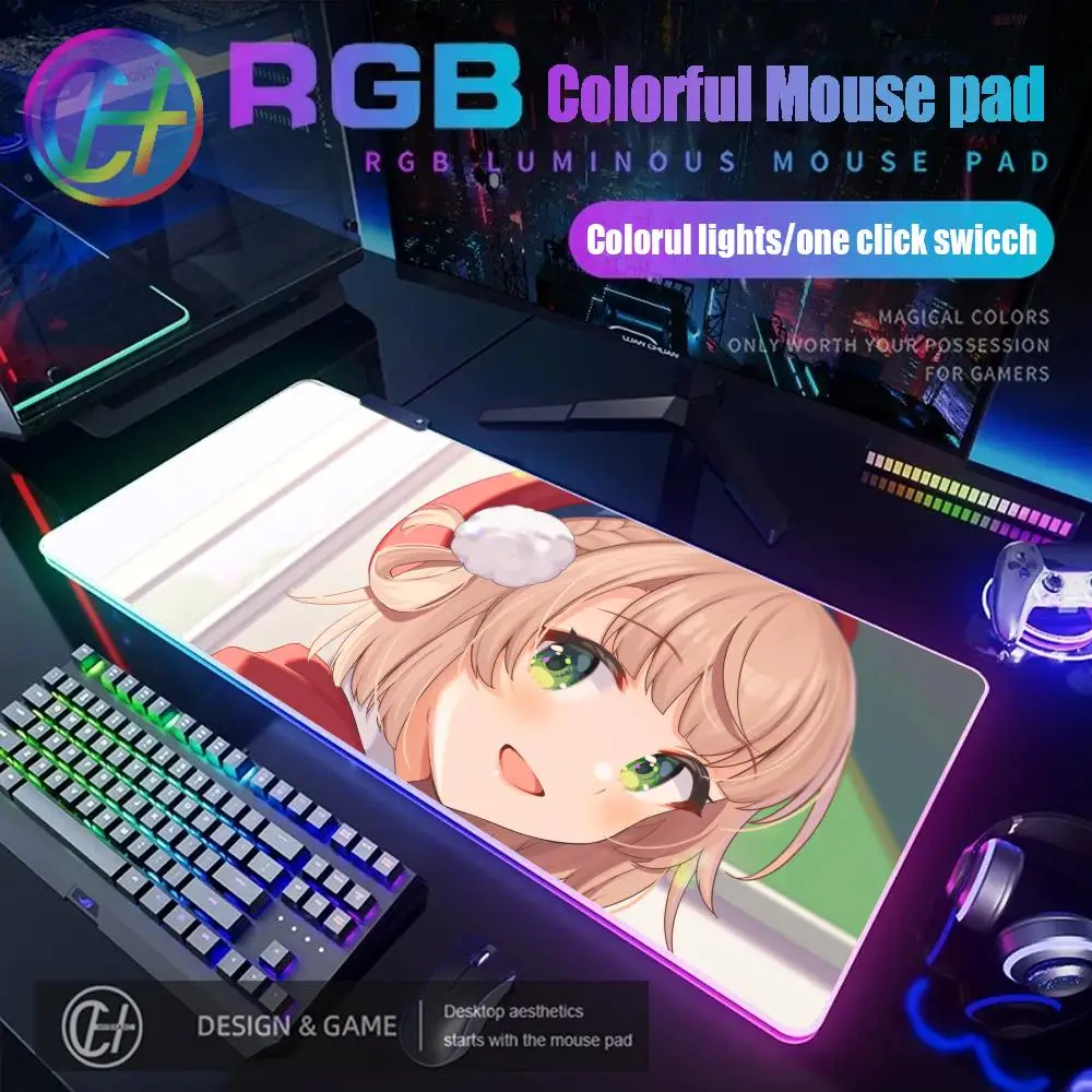 

HYBXAXC Mouse Pad RGB Gaming Mouse Pad Desk Mat HD Gamer Large LED Light XXL 80x40cm HD Gamer Shigure Ui Mouse Pad