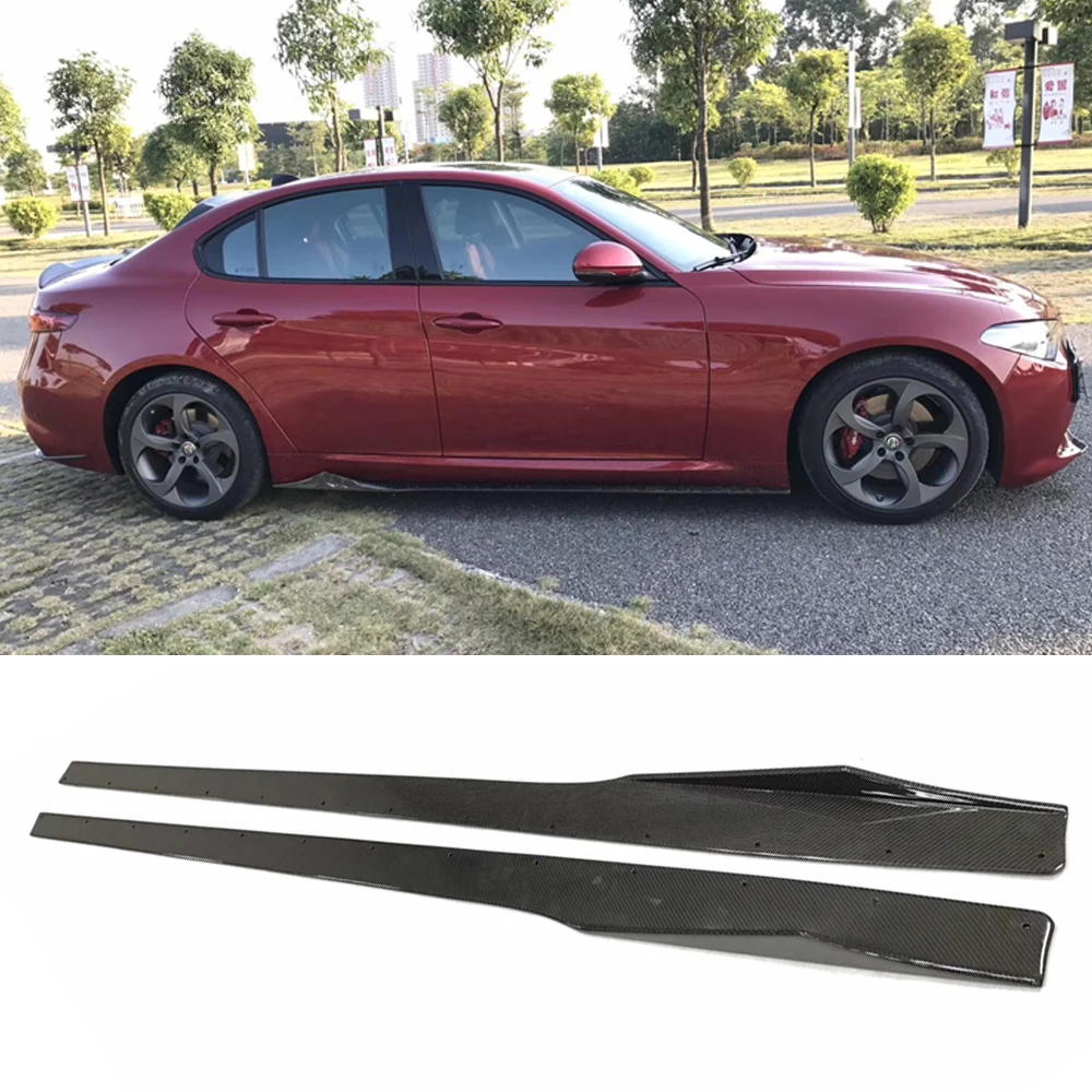 Carbon Fiber Car Side Skirts Bodykit Bumper Side Skirt Cover Fits For Alfa Romeo Giulia Standard and Sport 2017 2018 2019 2020