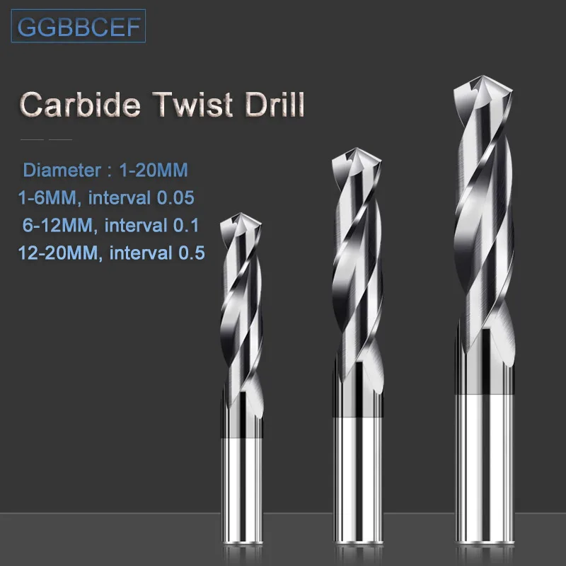 Carbide Drill Bits Hard Metal Drills Tungsten Steel Twist Drill Bit For Metalworking CNC Milling Cutter Drilling Tools 1mm-20mm