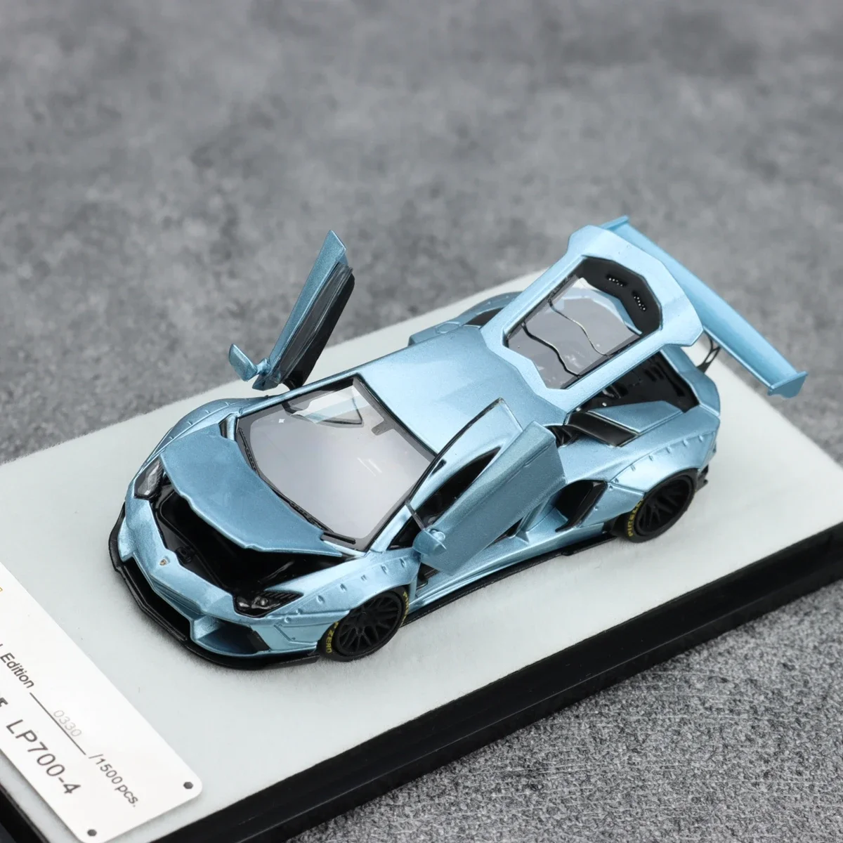PGM 1:64 LB LP700-4 Ice Blue Simulation Limited Edition All Open Alloy Metal Static Car Model Toy Gift