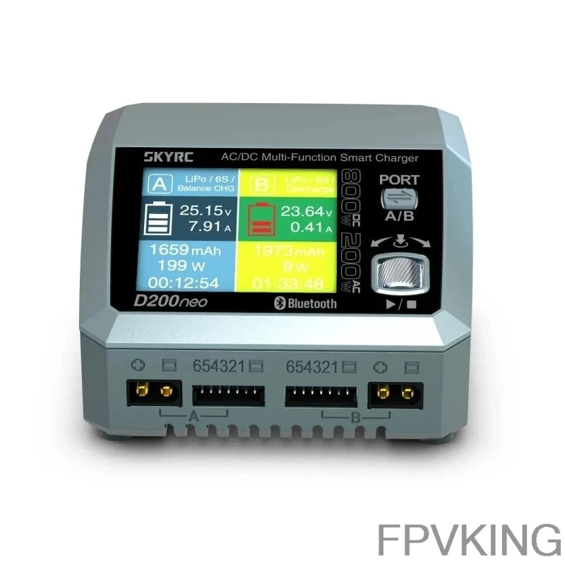 SKYRC D200NEO AC200W DC800W 20A*2 Dual Channel 1~6S Multifunctional Smart Charger for LiPo LiHV LiFe Lilon NiMH NiCd Pb Battery
