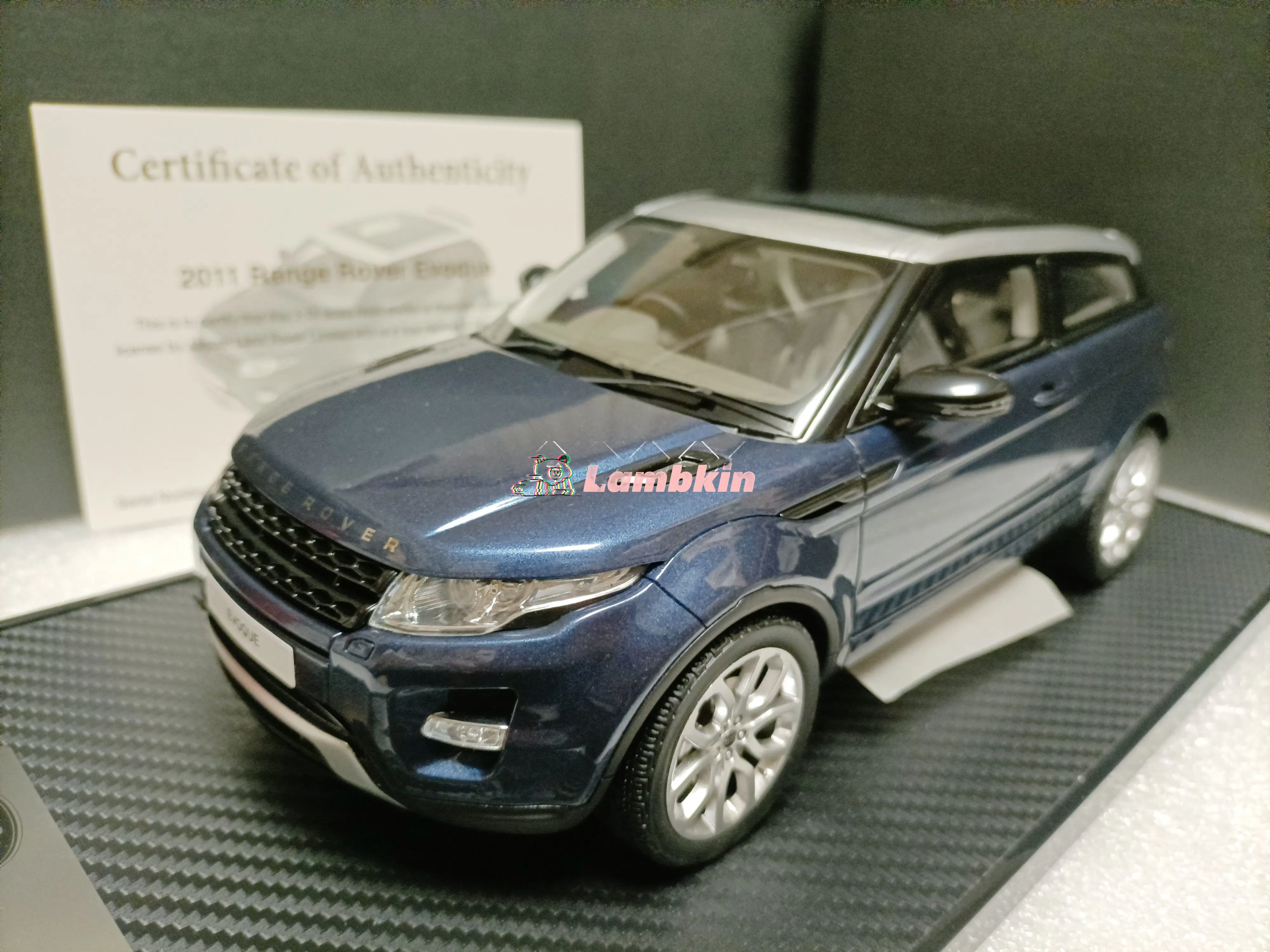 

Век Дракон 1/18 Range Rover Evoque Resin Off-модель дорожного транспортного средства 2011 Синий коллекционный подарок миниатюрный орнамент