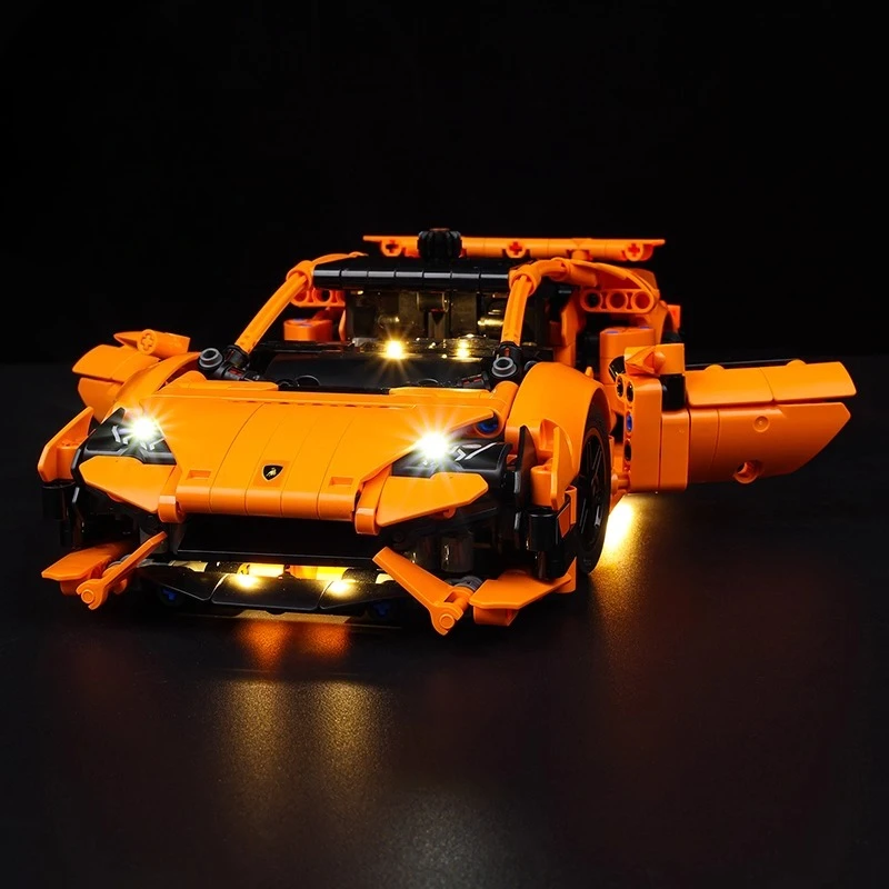 No Model LED Lighting Set Suitable for LEGO Technic Lamborghini Huracán Tecnica Orange 42196(Excluding Building Blocks)