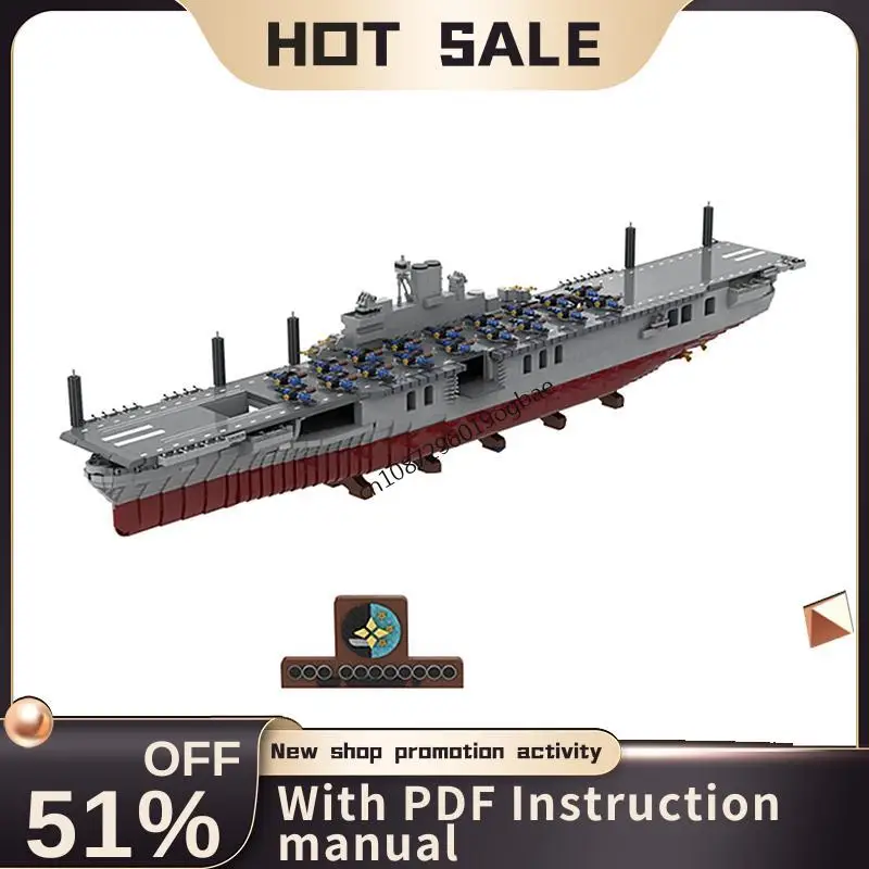 

New 12504Pcs Moc Military Weapons Uss Intrepid Cv-11 Model Custom Puzzles Technology Diy Assembly Children Toy Boy Holiday Gifts