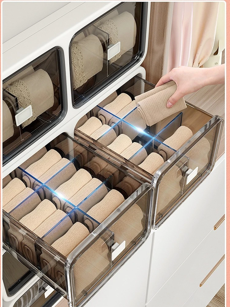 Acrylic Clothing Drawer Organizers Bra Socks Underwear Dividers Boxes Storage Container Japanese Transparent Home Organizer