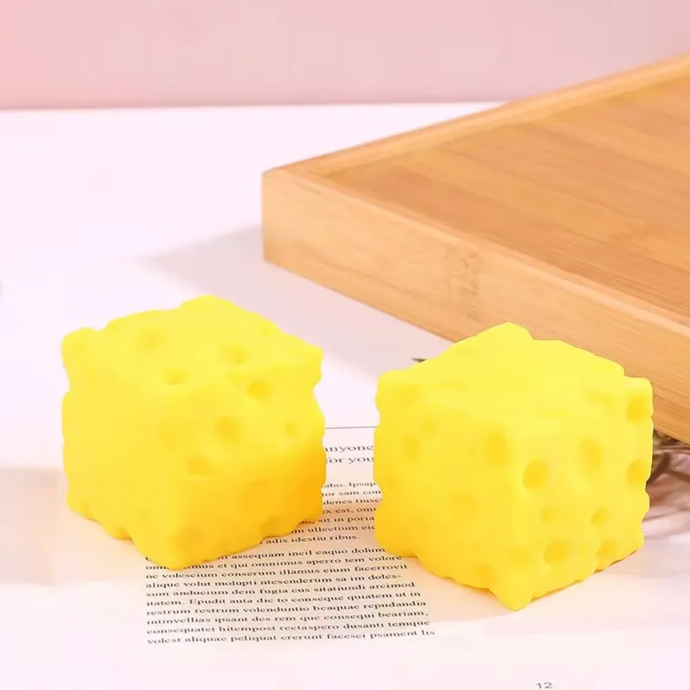 Soft square cheese squeezing, slow rebound pressing to relieve pressure and reduce sensory discomfort. Soft buttery cheese.
