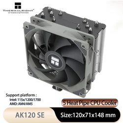 Thermalright AK120 SE 5 Heat Pipe Direct Touch Type CPU Air-cooling Radiator AGHP Anti-gravity 120mm 1550RPM CPU Cooling Fan