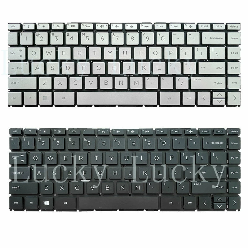 f For HP 14-CD 14-CM 14-CK 14M-CD Laptop Replacement Keyboard Black/ Silver
