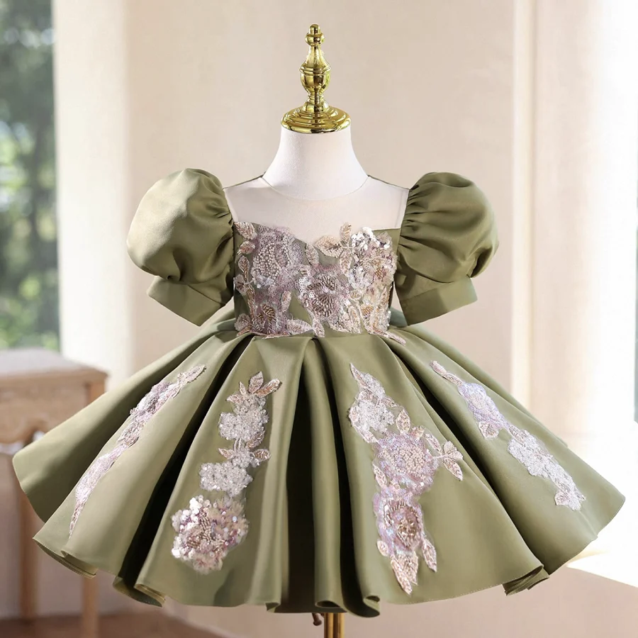 

Girls' Dress Baby's birthday dress 2026 New Girls' princess dress Gorgeous pageant gowns Wedding flower girl dress
