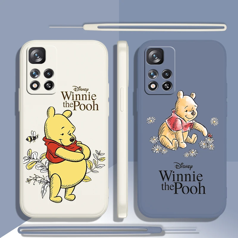 Anime Winnie The Pooh For Xiaomi Redmi Note 13 12 11E 11T 10T 10S10 Pro Plus Turbo 5G 4G Liquid Rope Phone Case