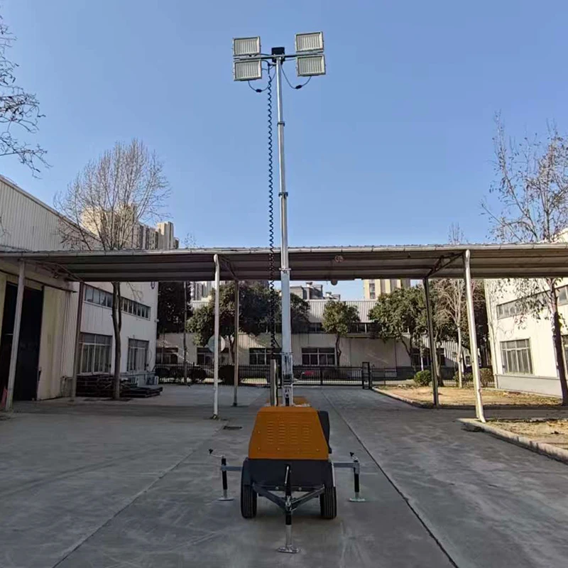 Cheaper Price High Quality 7m Lighting Tower with Diesel Generator Solar Power Mobile Light Tower