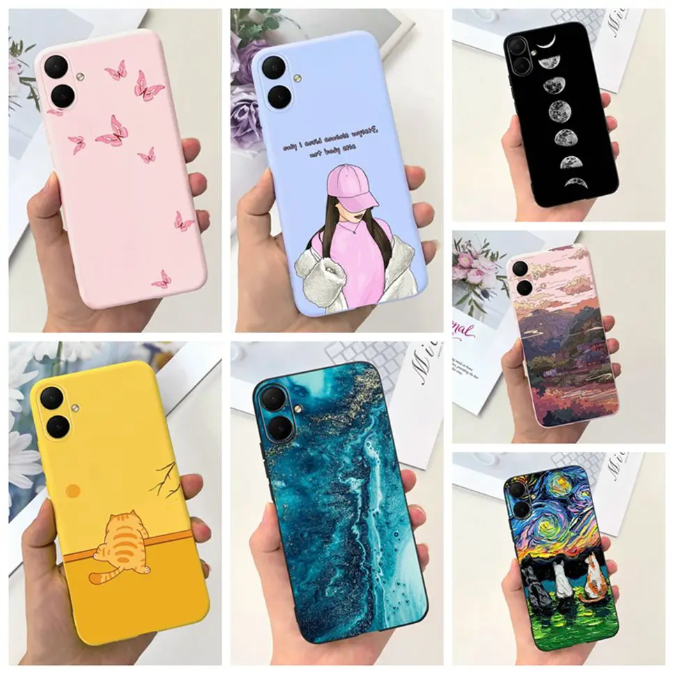 For Samsung Galaxy A05 SM-A055F Butterfly Soft Silicone Phone Case For Samsung A 05 A05s 4G Cartoon Cat Bumper Back Cover Fundas