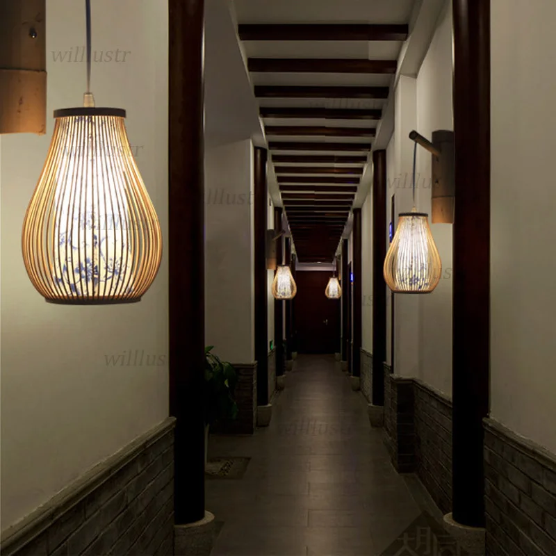 

Vintage Lantern Retro Wall Sconce Lamp Chinese Style Blue And White Pattern Aisle Corridor Bistro Restaurant Bar Handmade Light