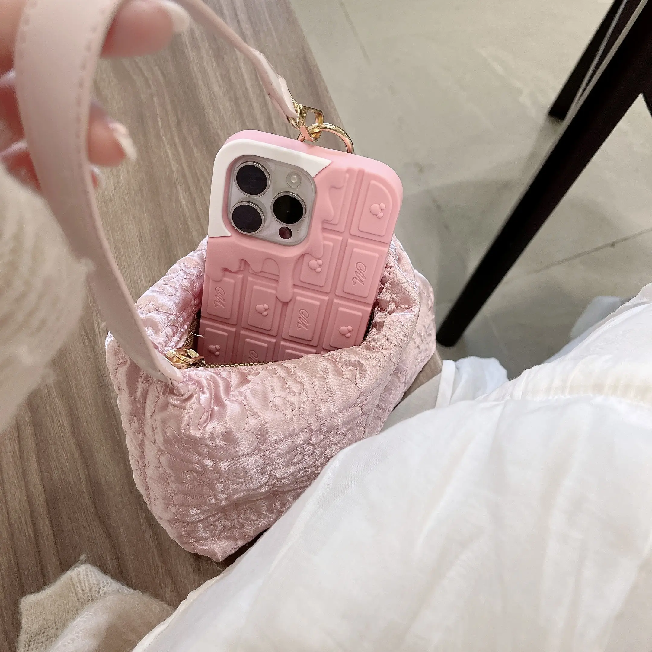 ثلاثية الأبعاد الشوكولاته الآيس كريم لينة سيليكون جراب هاتف آيفون 12 13 14 15 16 برو ماكس مكافحة الإفلات غطاء لطيف ملحقات الهاتف المحمول #2