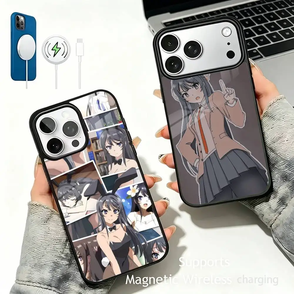 

Anime Saft Sakurajima Mai -i Wireless charging phone case compatible with iPhone 17/16/15/14/13/12/11
