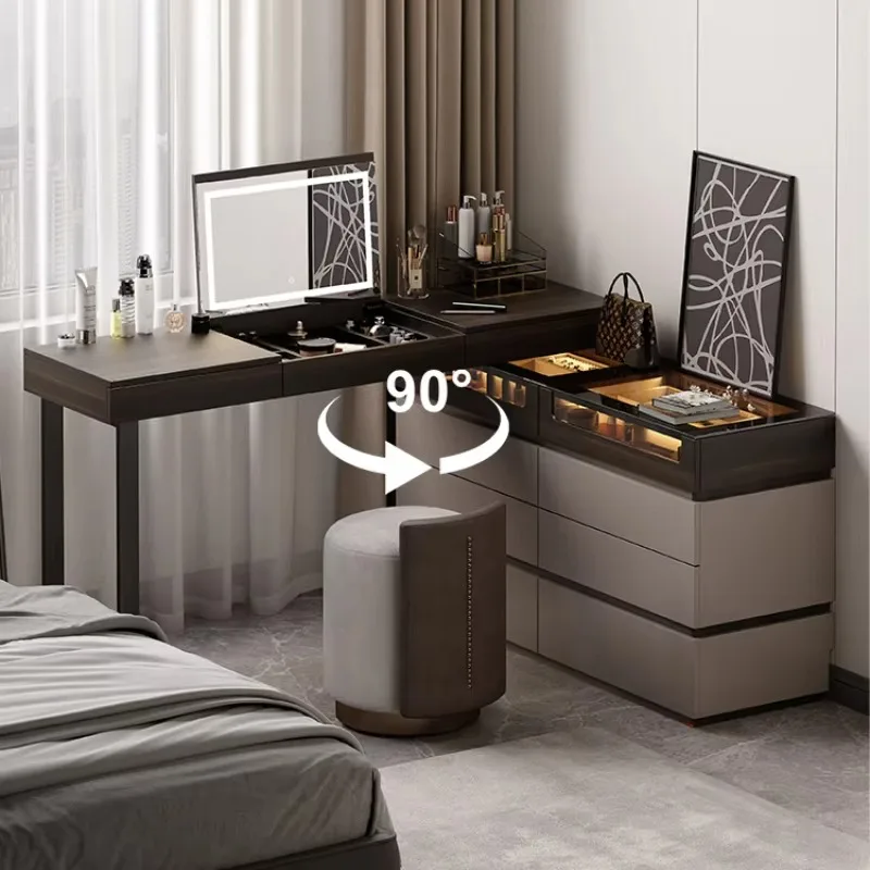 Women Organizer Luxury Dresser Vanity Mirror Set Modern Storage Dressers Makeup Girls Beauty Penteadeira Quarto Home Furniture