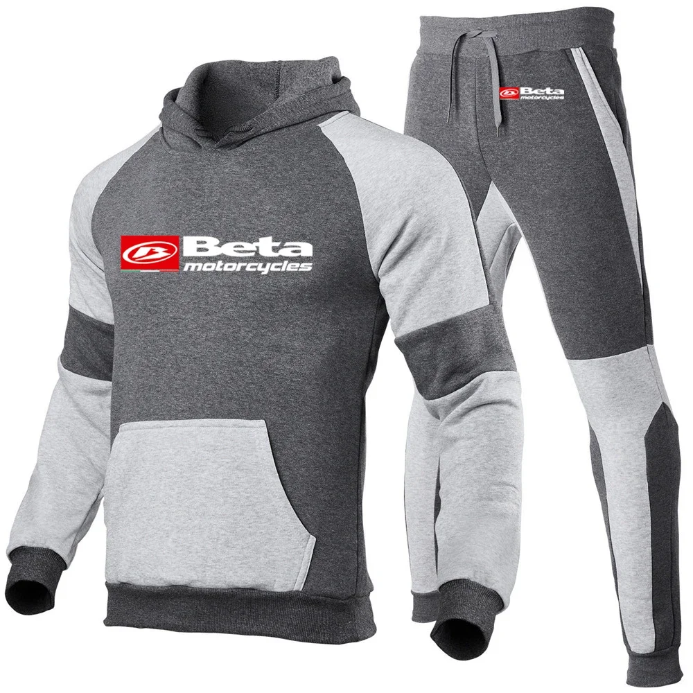 2024 Beta Racing Motorcycle New Autumn Men Tracksuit Hoodies+Pants 2Pcs Sets Suit Fashion Trend Hip Hop Sportswear Sweatshirts