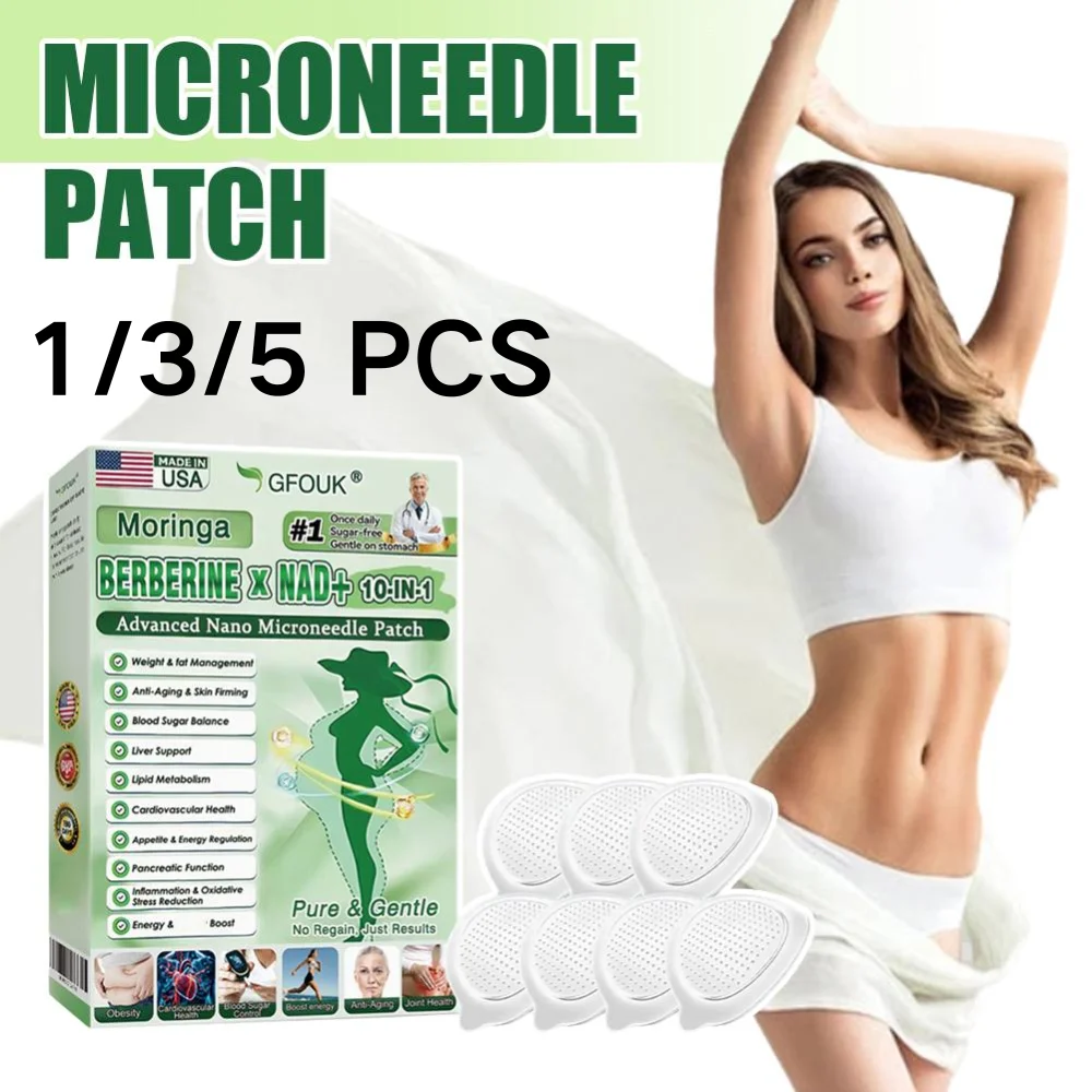 Moringa Natural Nano Microneedle Patch Berberine Nad Plus Transdermal Weight Management Blood Sugar Balance Anti Aging Care