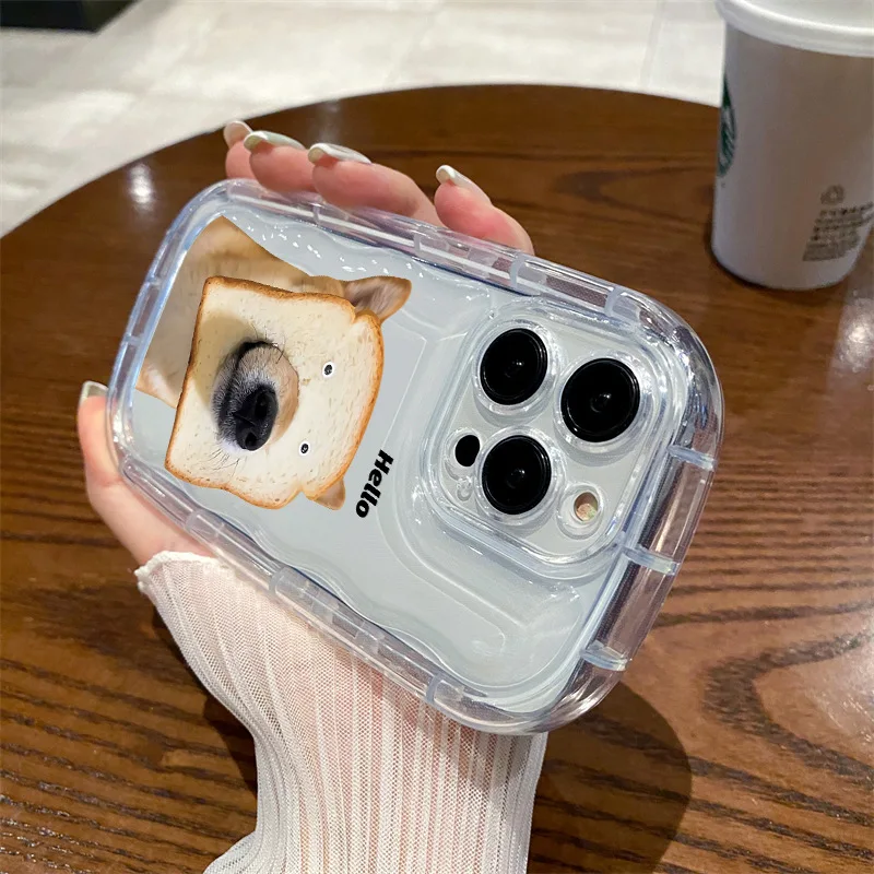 Funny toast Corgi puppy bread dog Transparent Phone Case For iPhone 16 15 14 13 12 11 Pro Max Xr 16 Plus Case Cute Cartoon Cover image 4