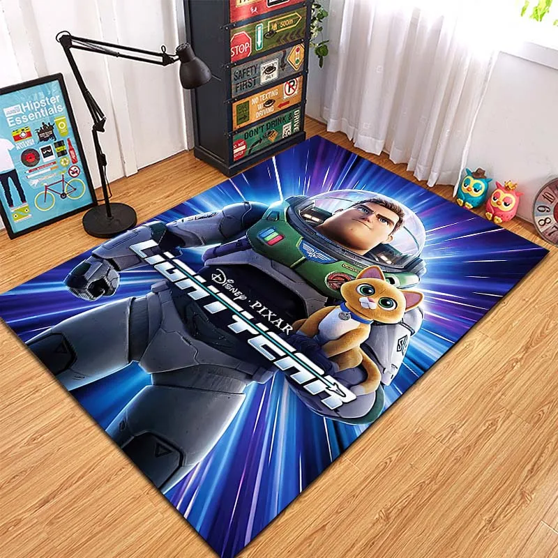 

Disney Lightyear Astronaut Pattern Carpets for Living Room Bedroom Floor Mat Decor Anti-slip Rugs Area Rug Play Mat Kid's Room