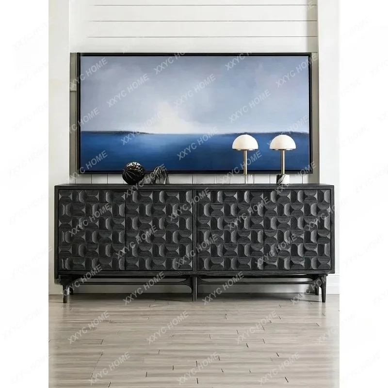 AA retro side cabinet geometric creative storage cabinet designer porch locker